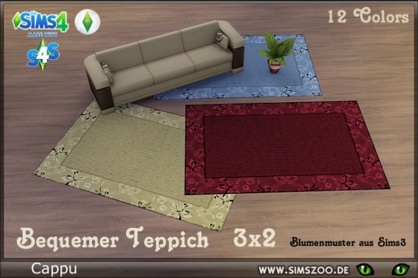 Blackys Sims 4 Zoo: Bequemer rugs 3x2 by Cappu