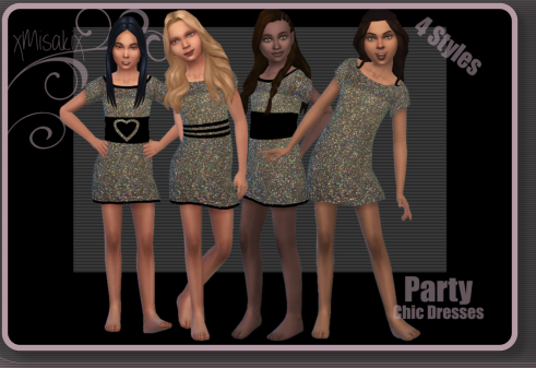  Xmisakix sims: Chic Dresses for Girls