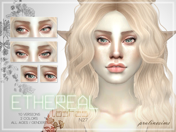  The Sims Resource: Ethereal Lashes   N27 by Pralinesims