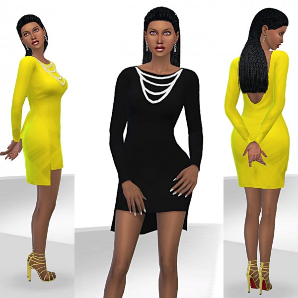  Simsworkshop: Solid Colored Dress  with necklace by Tacha75