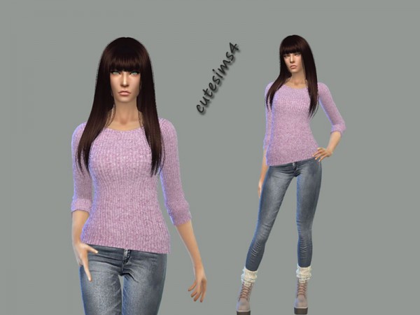  The Sims Resource: Natural Colors Sweater  by Sweetsims4