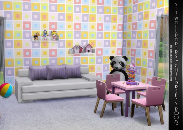  Sims Creativ: Set wallpapers Children’s room by HelleN