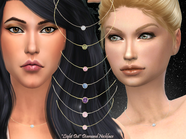  The Sims Resource: Light Dot Diamond Necklace by Alin2