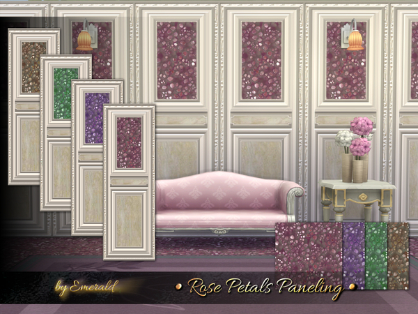  The Sims Resource: Rose Petals Paneling by emerald