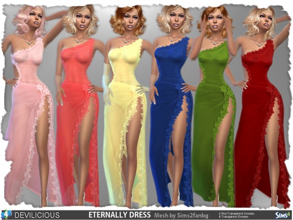  The Sims Resource: Eternally Evening/Night Dress by Devilicious