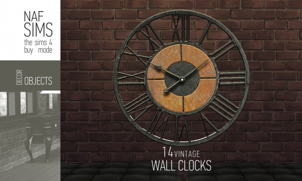  Mod The Sims: Vintage Wall Clock by nafSims