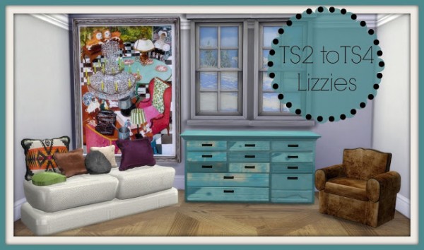 Dinha Gamer: Lizzies livingroom converted from TS2 to TS4