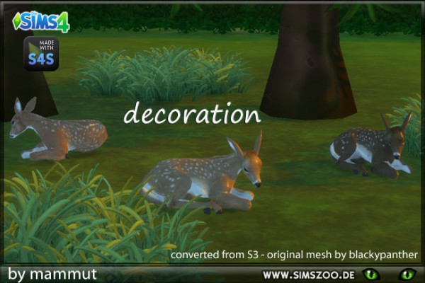  Blackys Sims 4 Zoo: 4 deers by mammut