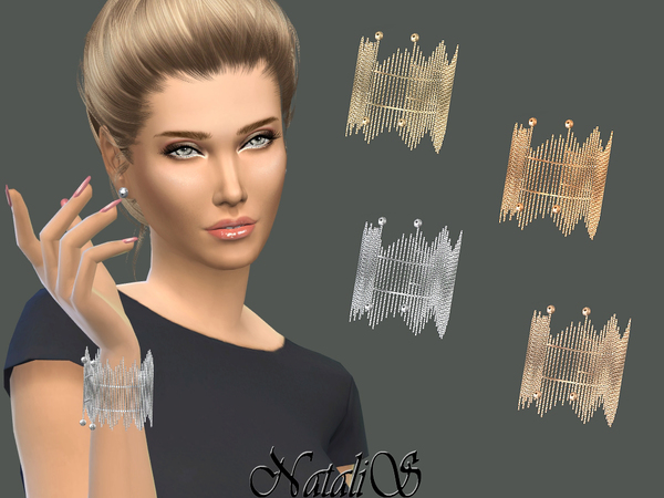  The Sims Resource: Chain Fringe Bracelet by NataliS