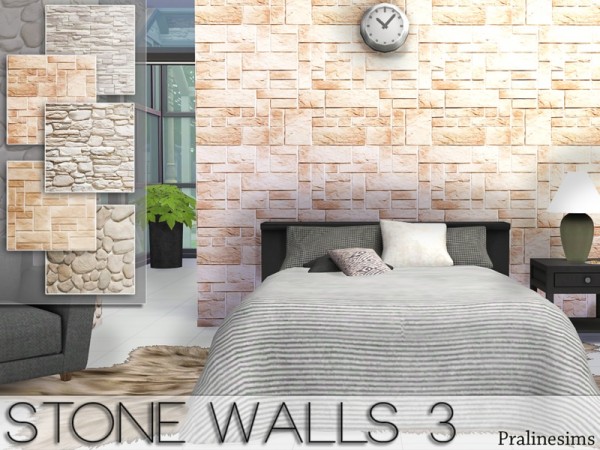  The Sims Resource: Stone walls 3 by Pralinesims