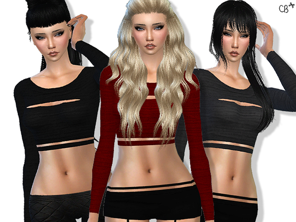  The Sims Resource: Darkness top by CherryBerrySim