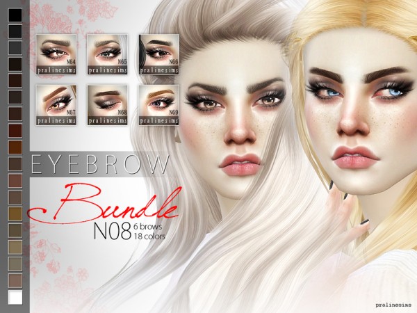  The Sims Resource: Eyebrow Bundle N08 by Pralinesims