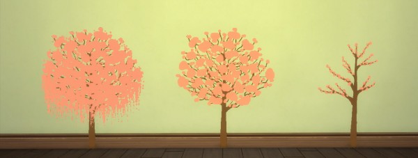  Sims4ccbyhina: Sakura Wall Stencil