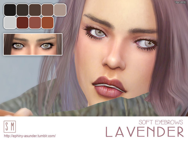  The Sims Resource: Lavender   Soft Eyebrows by Screaming Mustard