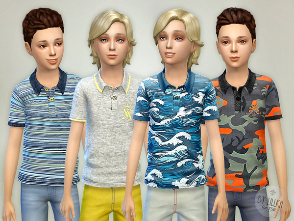  The Sims Resource: Printed Polo Shirts 02 by lillka