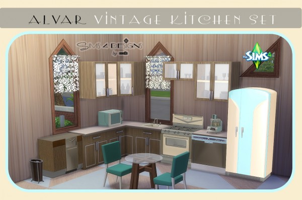  Sims 4 Designs: Alvar Vintage Kitchen Set converted from TS3 to TS4