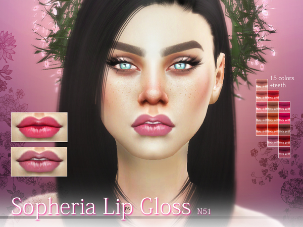 The Sims Resource: Sopheria Lip Gloss N51 by S Club