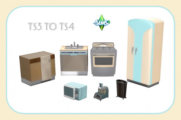  Sims 4 Designs: Alvar Vintage Kitchen Set converted from TS3 to TS4