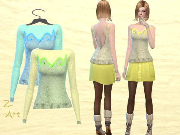  The Sims Resource: Backless top by Zuckerschnute20