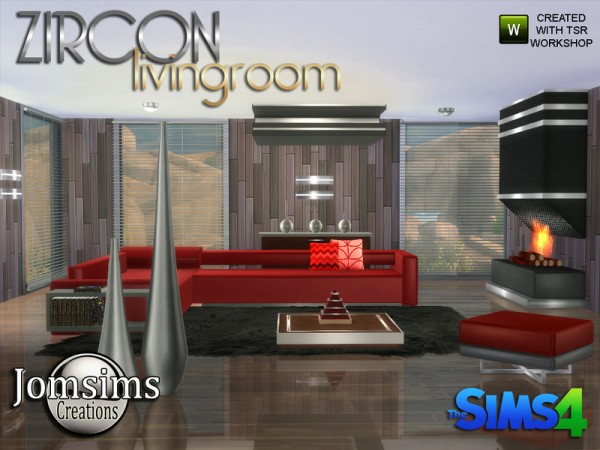  The Sims Resource: Zircon Modern Livingroom by jomsims