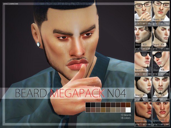  The Sims Resource: Beard Megapack 4.0   10 Beards by Pralinesims
