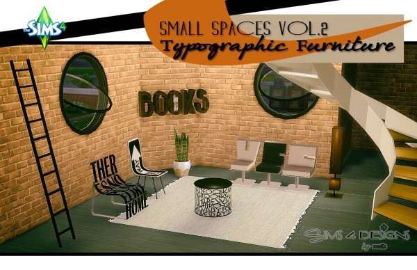  Sims 4 Designs: Small Spaces Vol.2: Typographic Furniture