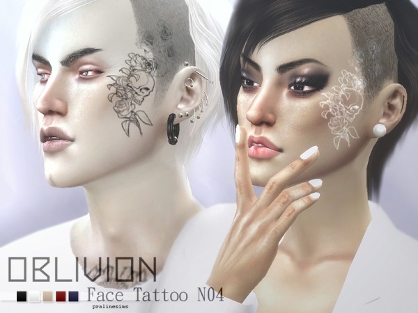  The Sims Resource: Oblivion   Face Tattoo N04 by Pralinesims