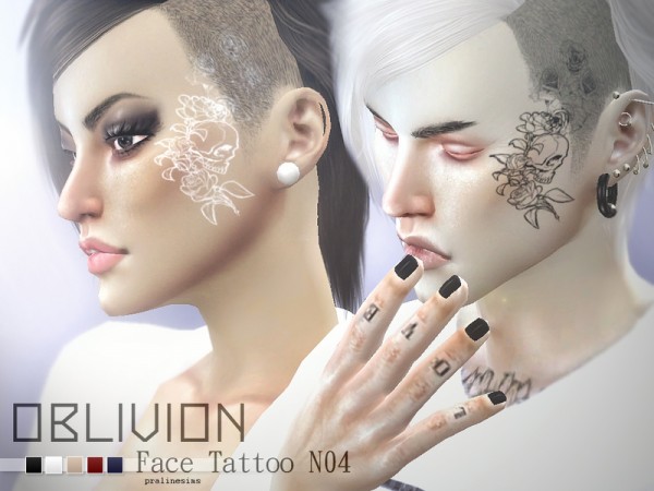  The Sims Resource: Oblivion   Face Tattoo N04 by Pralinesims