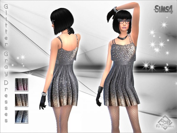  The Sims Resource: Gritter Gray Dresses by Devirose