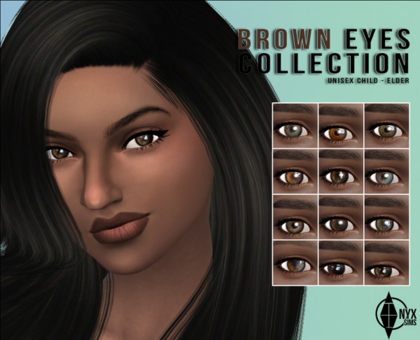 Onyx Sims Brown Eyes Collection Sims 4 Downloads