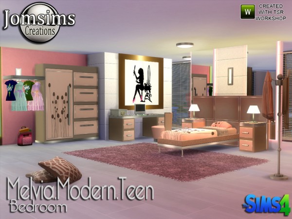  The Sims Resource: Melvia modern teen bedroom by Jomsims