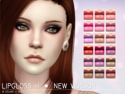  Aveira Sims 4: Lipgloss 1   New Version