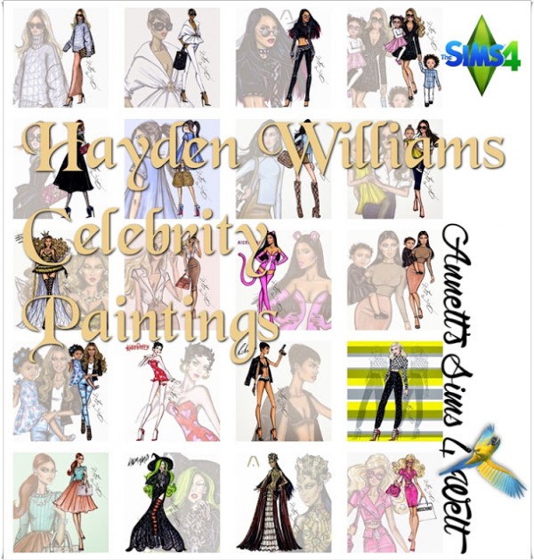  Annett`s Sims 4 Welt: Hayden Williams Celebrity Paintings
