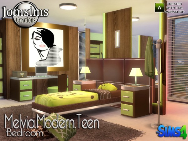  The Sims Resource: Melvia modern teen bedroom by Jomsims