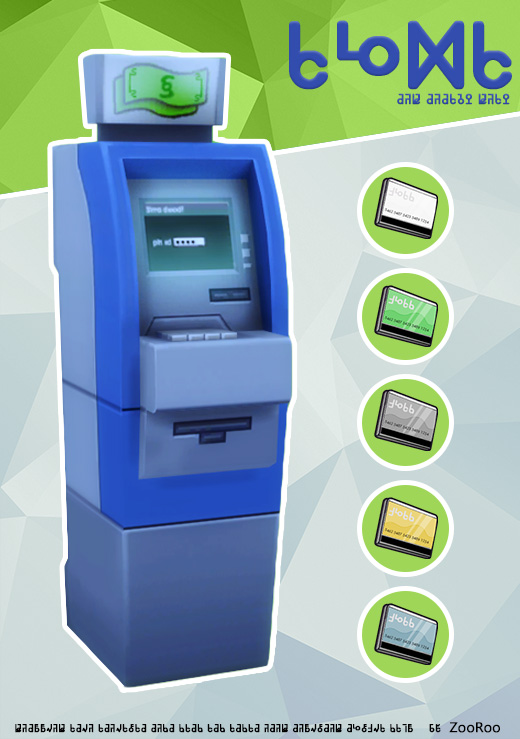  Mod The Sims: ATM Cards for Sale by Zooroo