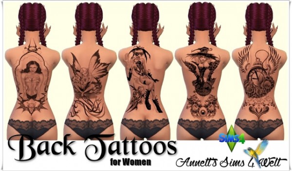 Annett`s Sims 4 Welt: Back Tattoos for Women