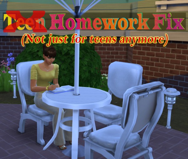  Mod The Sims: Homework Fix by scumbumbo
