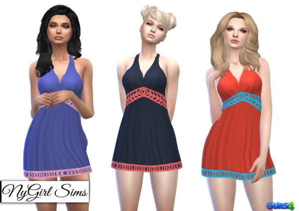  NY Girl Sims: V Back Halter Dress