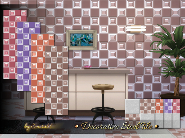  The Sims Resource: Decorative Steel Tile by Emerald