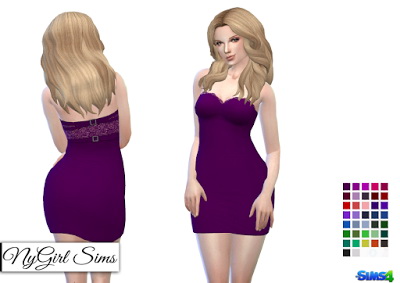  NY Girl Sims: Strapless Lace and Buckle Mini Dress