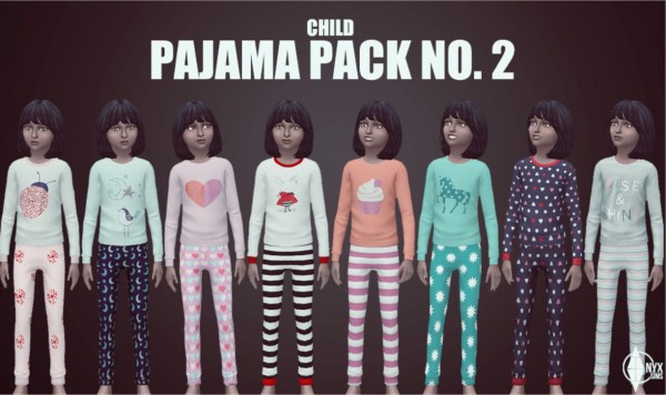  Onyx Sims: Pajama set pack 2