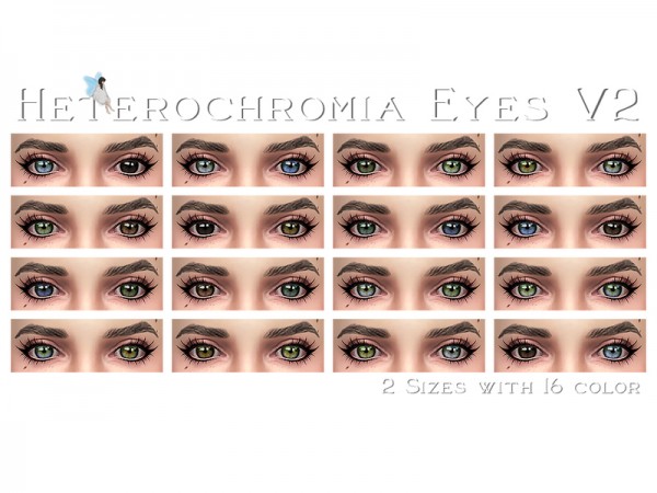 The Sims Resource: Heterochromia Eyes V2 by MsBlue