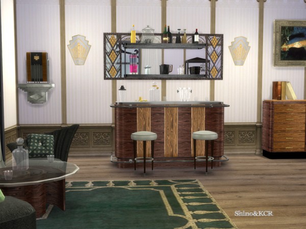  The Sims Resource: Art Deco Home Bar by ShinoKCR