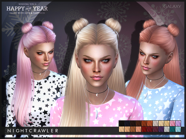  The Sims Resource: Nightcrawler Galaxy hairstyle