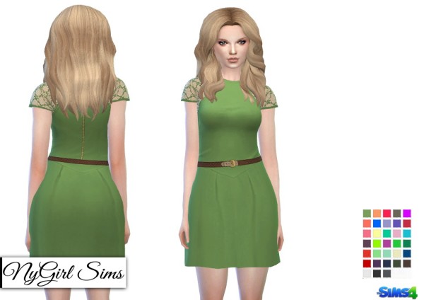  NY Girl Sims: Lace and Belt Racerback Dress