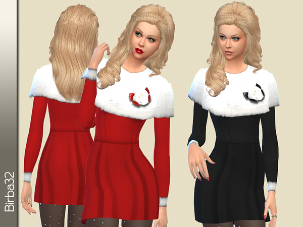  The Sims Resource: Black and red fur coat  by Birba32