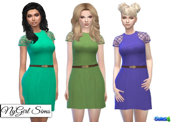  NY Girl Sims: Lace and Belt Racerback Dress