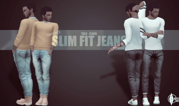  Onyx Sims: 6 Recolors of Chisami Slim Fit Jeans