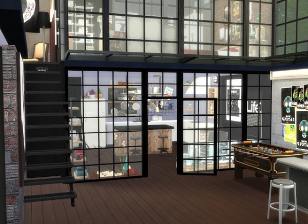 PQSims4: Industrial Style Loft • Sims 4 Downloads