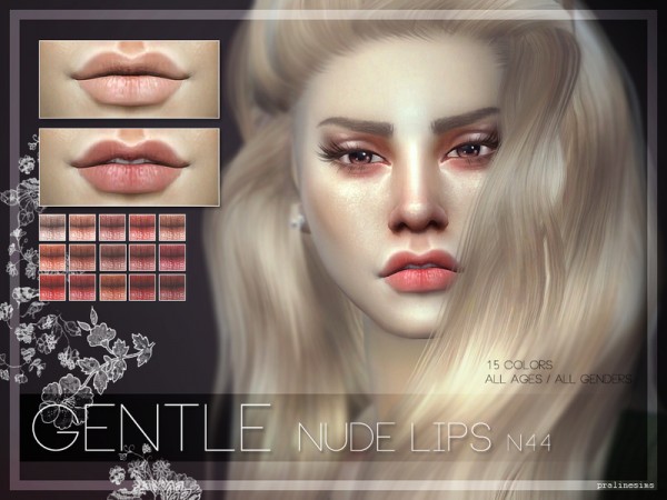  The Sims Resource: GENTLE Nude Lips   N44 by PralineSims